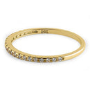 Solid 14K Yellow Gold Classic Half Eternity Round CZ Ring