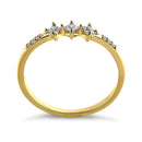 Solid 14K Yellow Gold Triple Princess Cut CZ Ring