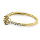 Solid 14K Yellow Gold Flower CZ Ring