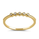 Solid 14K Yellow Gold Thin Stackable CZ Ring