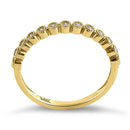 Solid 14K Yellow Gold Single Row Round Cut CZ Ring