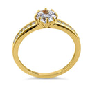 Solid 14K Yellow Gold Round Cut CZ Engagement Ring