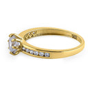 Solid 14K Yellow Gold Round Cut CZ Engagement Ring