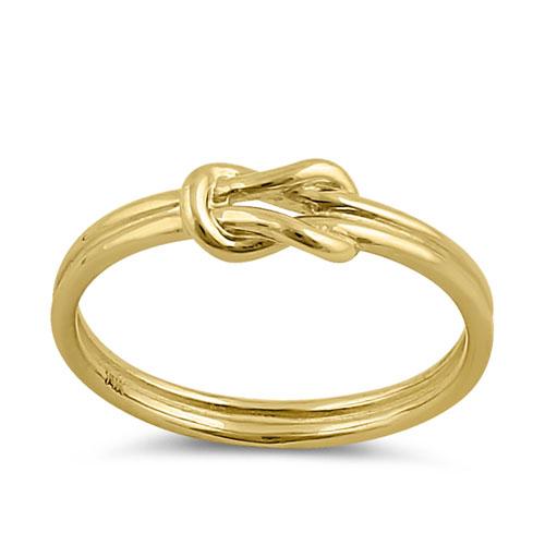 Solid 14K Gold Double Knot Rope Ring