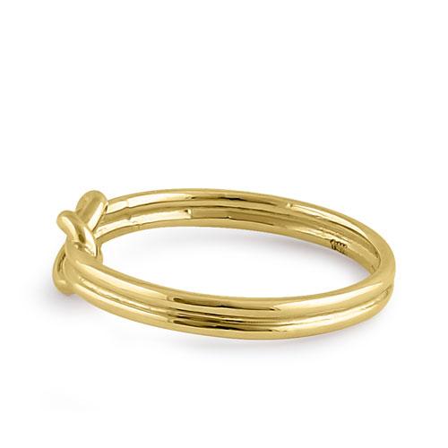 Solid 14K Gold Double Knot Rope Ring