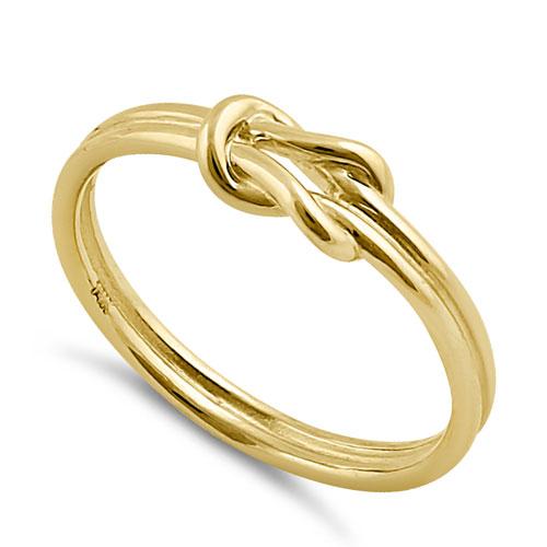 Solid 14K Gold Double Knot Rope Ring