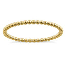 Solid 14K Yellow Gold Thin Beaded Ring