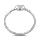Solid 14K White Gold Puffy Heart Ring
