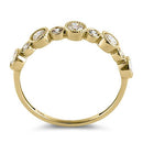 Solid 14K Yellow Gold Half Eternity Round CZ Ring