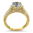 Solid 14K Yellow Gold Majestic Round CZ Engagement Ring