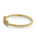 Solid 14K Yellow Gold Trendy Infinity CZ Ring