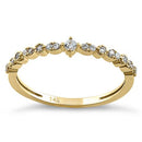 Solid 14k Yellow Gold Simple Round Clear CZ Ring