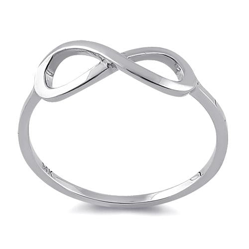 Solid 14K White Gold Infinity Ring