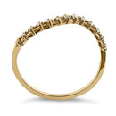 Solid 14K Yellow Gold Wave Accent Round Clear CZ Ring