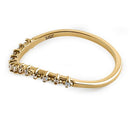 Solid 14K Yellow Gold Wave Accent Round Clear CZ Ring