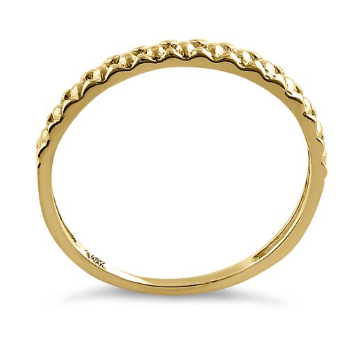 Solid 14K Yellow Gold Bead Ring