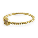 Solid 14K Yellow Gold Modern Abstract Round CZ Ring