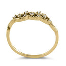 Solid 14K Yellow Gold Abstract CZ Ring