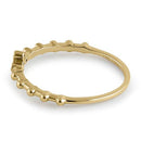 Solid 14K Yellow Gold Cross Bead CZ Ring