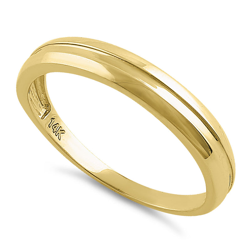 Solid 14K Yellow Gold Imprinted Line Ring