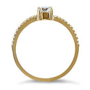 Solid 14K Yellow Gold Classic Round Clear CZ Engagement Ring