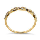 Solid 14K Yellow Gold Twist Round Clear CZ Ring