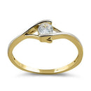 Solid 14K Yellow Gold CZ Ring