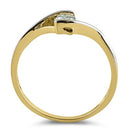 Solid 14K Yellow Gold CZ Ring
