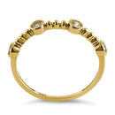 Solid 14K Yellow Gold Half Eternity Four Round CZ Ring