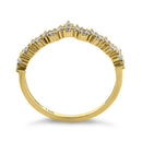 Solid 14K Yellow Gold Jagged Crown CZ Ring