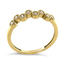 Solid 14K Yellow Gold Rhythm Round Cut CZ Ring
