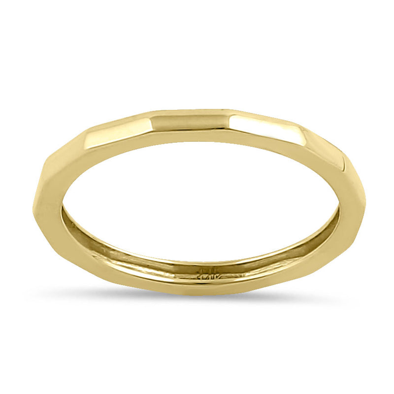 Solid 14K Yellow Gold Soft Brick Band