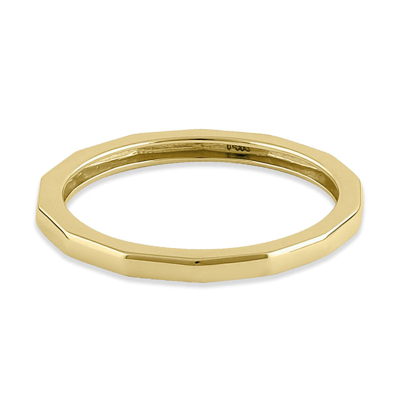 Solid 14K Yellow Gold Soft Brick Band