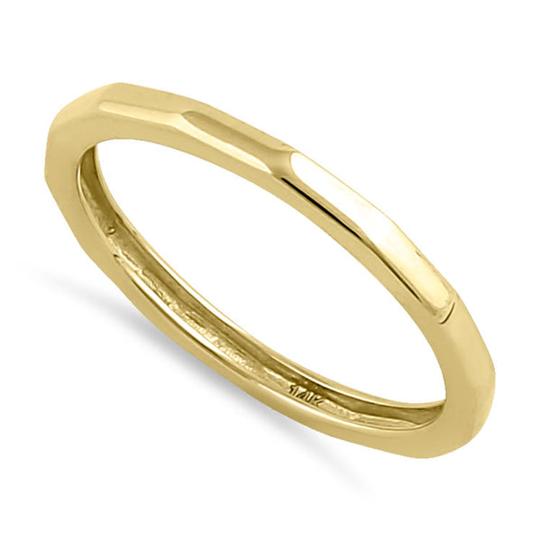 Solid 14K Yellow Gold Soft Brick Band