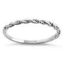 Solid 14K White Gold Simple Twist Ring