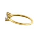 Solid 14K Yellow Gold Baguette Straight Cut CZ Engagement Ring