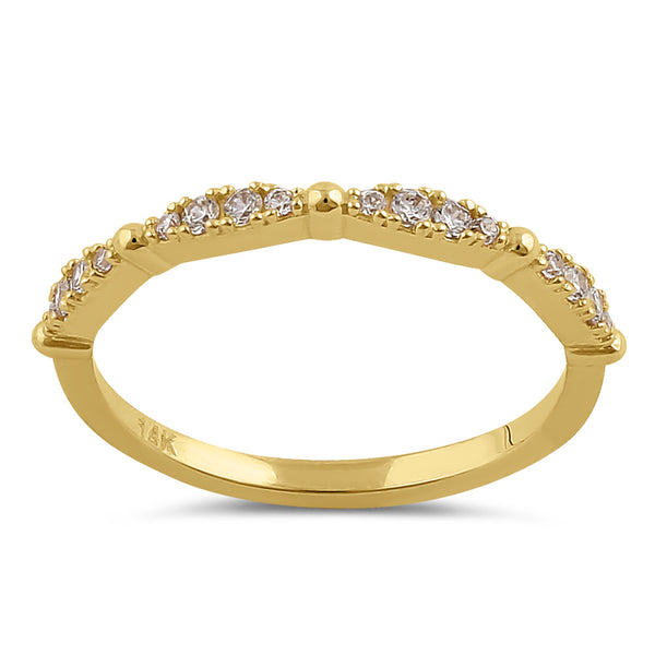 Solid 14K Gold Dazzling Half Eternity Band