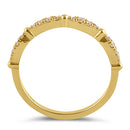 Solid 14K Gold Dazzling Half Eternity Band