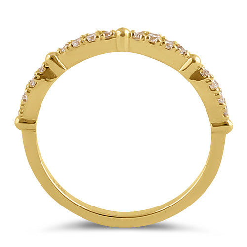 Solid 14K Gold Dazzling Half Eternity Band