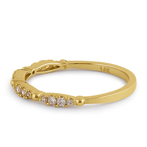 Solid 14K Gold Dazzling Half Eternity Band