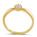 Solid 14K Gold Round Solitaire CZ Engagement Ring