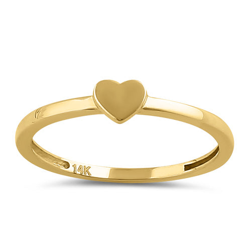Solid 14K Gold Simple Heart Ring
