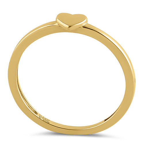 Solid 14K Gold Simple Heart Ring