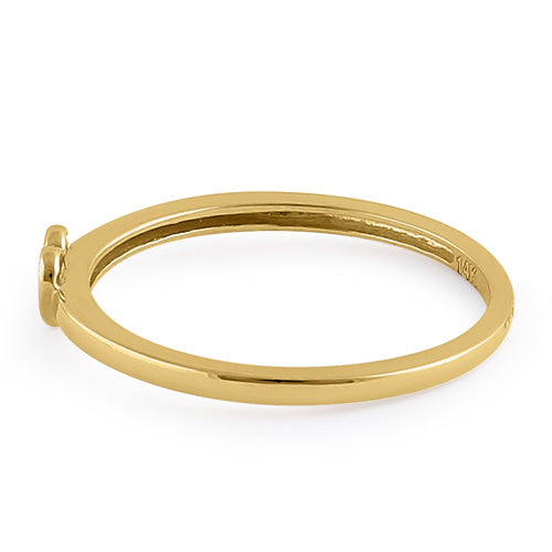 Solid 14K Gold Simple Heart Ring