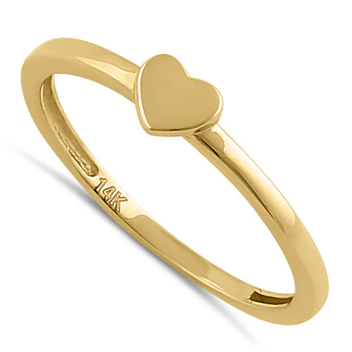 Solid 14K Gold Simple Heart Ring