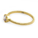 Solid 14K Yellow Gold Round Cut Rope CZ Ring