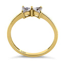 Solid 14K Yellow Gold Bow Tie Triangle Cut CZ Ring