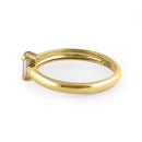 Solid 14K Yellow Gold Solitaire Princess Cut CZ Engagement Ring