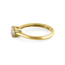 Solid 14K Yellow Gold Solitaire Round Cut CZ Engagement Ring