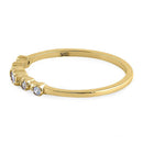 Solid 14K Yellow Gold Marquise Cut Simple CZ Ring